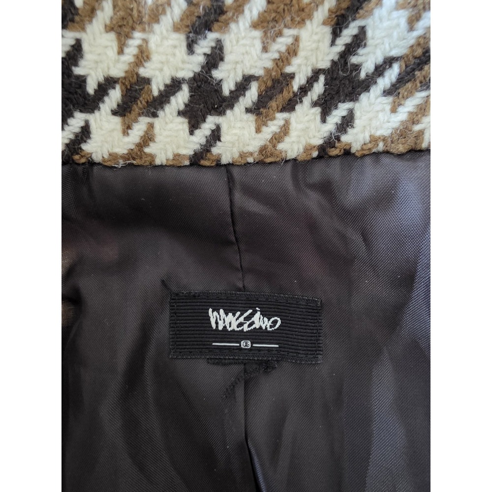 Tailored Houndstooth Blazer Jacket - Brown & Cream - Picture 3 of 5